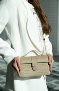 Chez La Mer Lille Bag Crocodile Nude leather