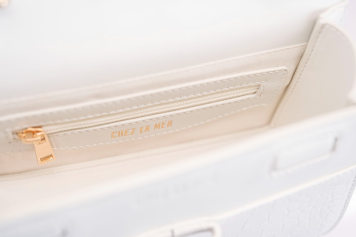 Lille Bag Crocodile White