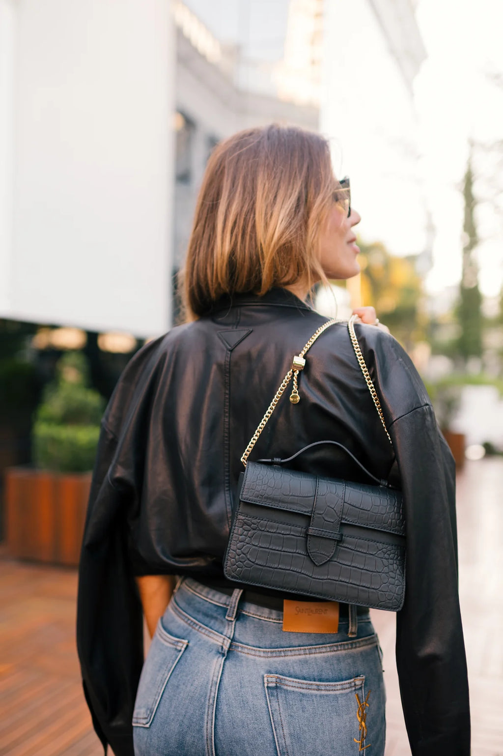 Lille Bag Crocodile Black