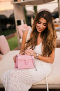 Chez La Mer Lille Bag Crocodile Pink leather