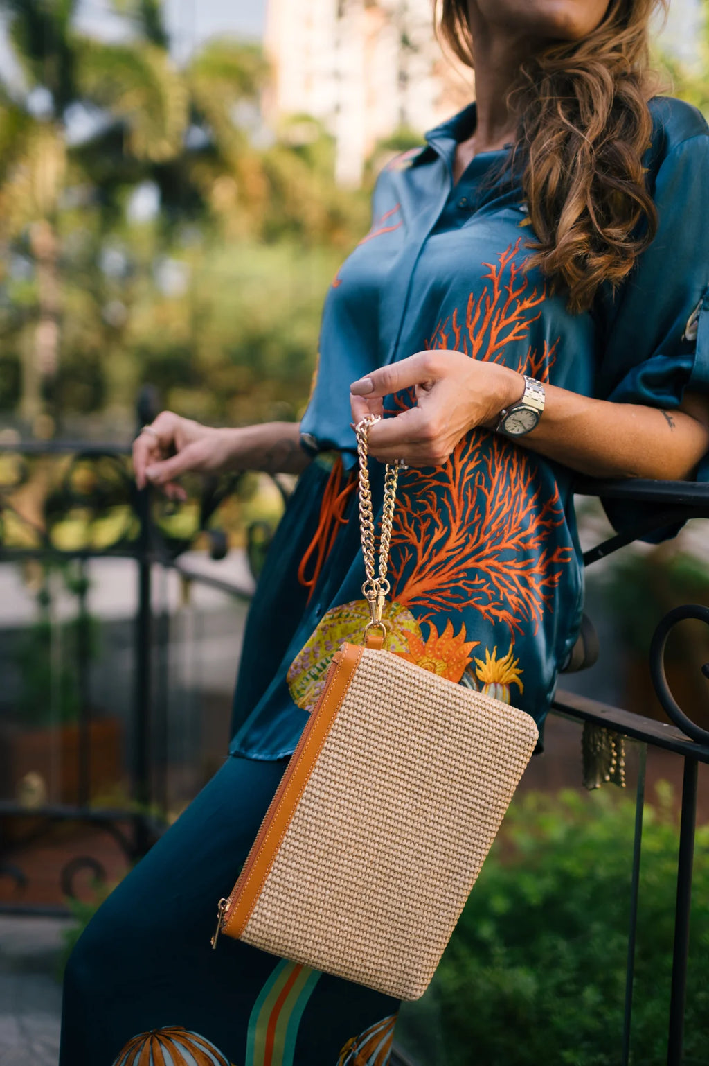 Chez La Mer La Provence Clutch Camel
