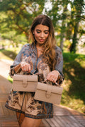 Chez La Mer Lille Bag Crocodile Nude leather