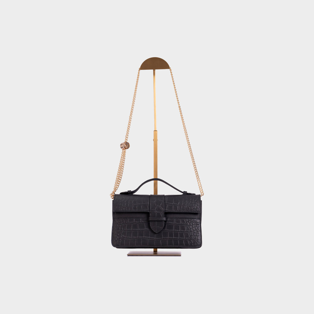 Lille Bag Crocodile Black