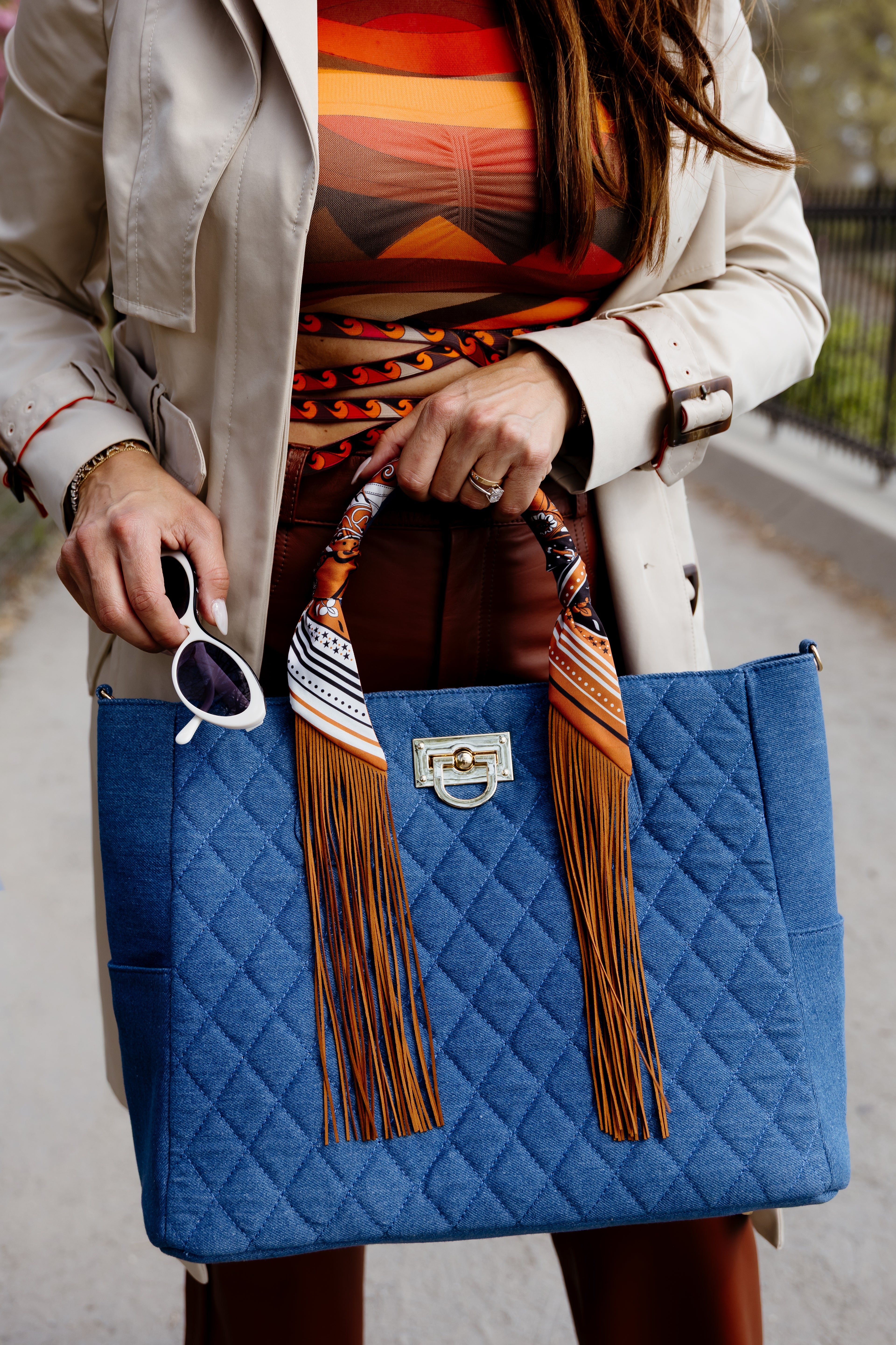 Medium Saint Tropez Bag in Dark Denim